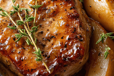 Pork Chops with Honey Maple Pears