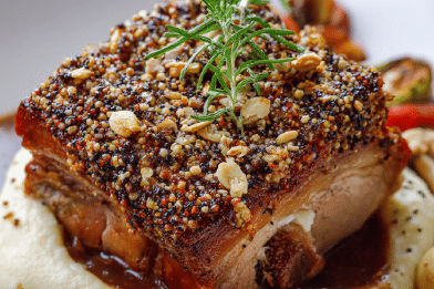 Pork Rib Roast with Mushroom Sauce