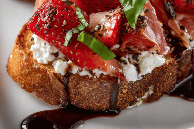 Prosciutto and Strawberry Toasts