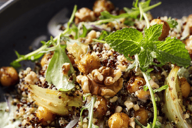 Quinoa Chickpea Almond Salad