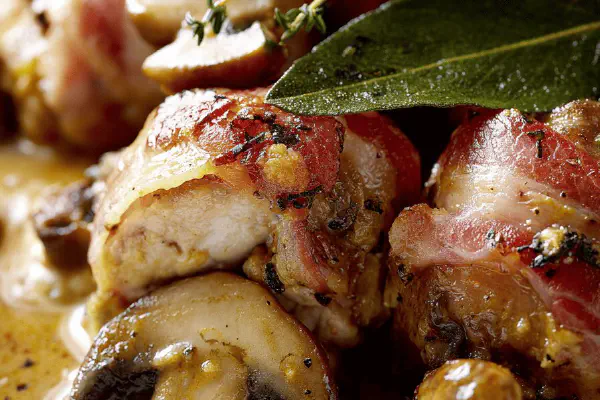 Rabbit with Pancetta and Mushrooms