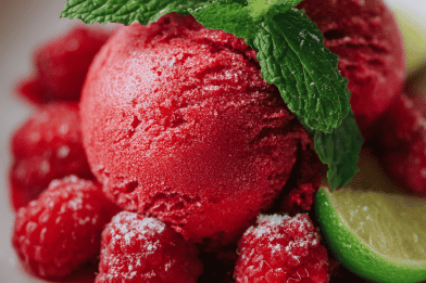 Raspberry Mint Sorbet