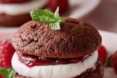 Raspberry Whoopie Pies