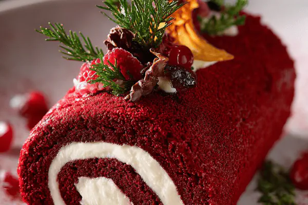 Red Velvet Yule Log