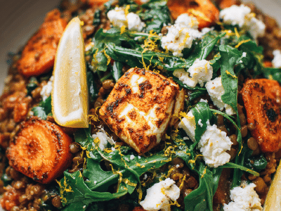 Roasted Carrots Lentil Couscous