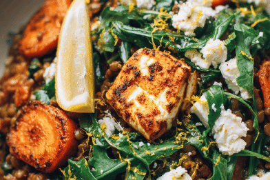 Roasted Carrots Lentil Couscous