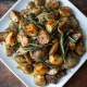 Pork Bavette with Mushrooms Figs