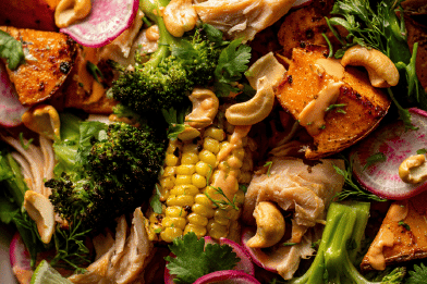 Roasted Sweet Potato Broccoli Salad