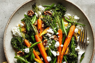 Roasted Veggie Salad Feta Twist