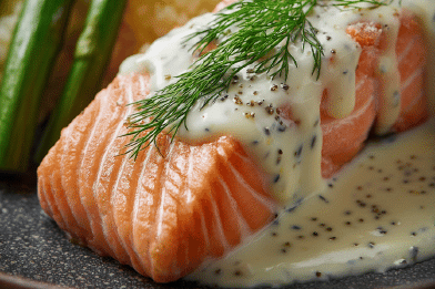 Salmon Poached Horseradish Milk