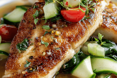 Seared Tilapia with Warm Grapefruit Sauce