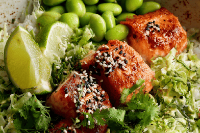 Sesame Salmon Edamame Bowl