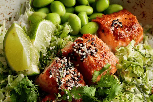 Sesame Salmon Edamame Bowl
