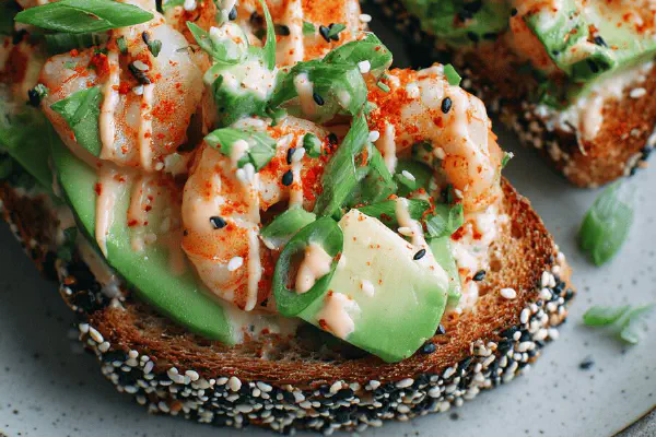 Sesame Shrimp Tartines