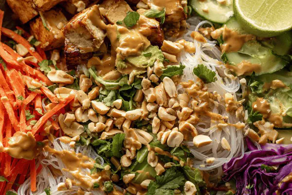 Rice Noodle Salad with Tahini