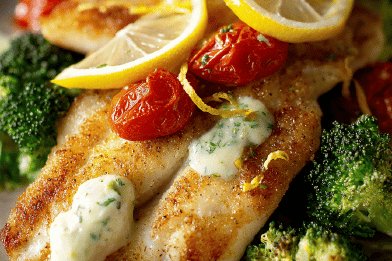 Sole Filets with Anchovy Lemon Mayo