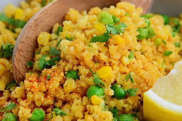 Spiced Cheesy Cauliflower Rice