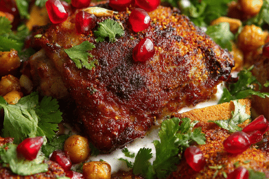 Spiced Chickpea Chicken Fatteh