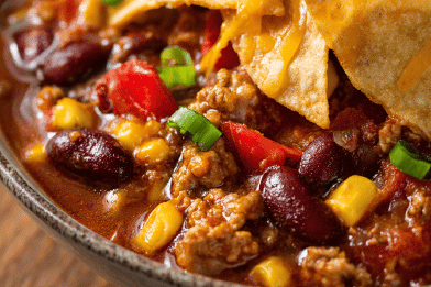 Spiced Pork Chili Pot Pie