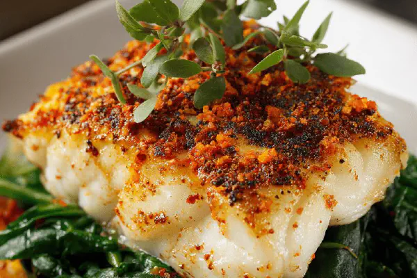 Spiced Roast Fish with Carrot Purée