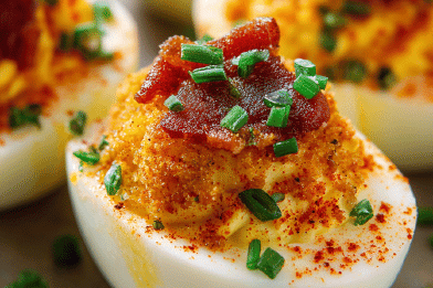 Spicy Crispy Stuffed Eggs