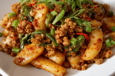 Spicy Pork Rice Cakes