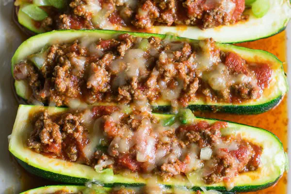 Spicy Turkey Zucchini Boats
