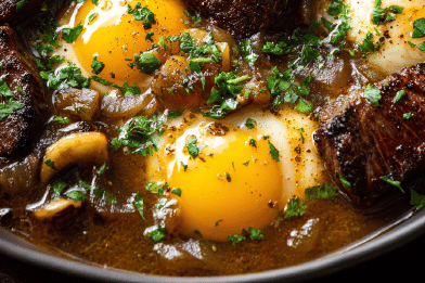 Steak Beer Soup Egg