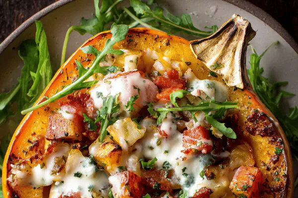 Stuffed Cheese Potato Squash