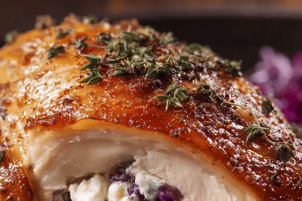Stuffed Chicken with Goat Cheese & Red Cabbage