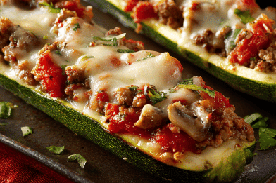Stuffed Zucchini Gratin