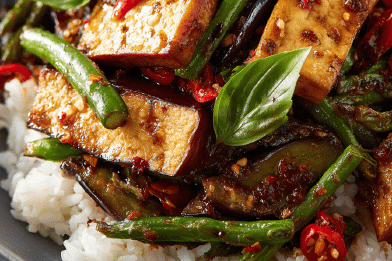 Tofu Aubergine Stir-Fry