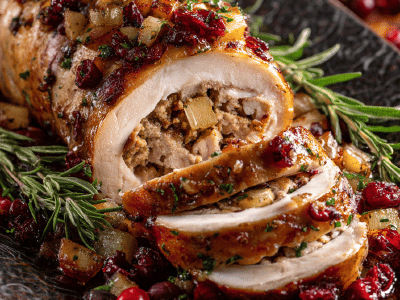 Turkey Roast Stuffed Pears