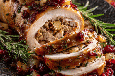 Turkey Roast Stuffed Pears