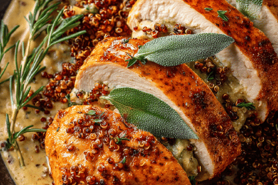 Turkey Rolls Quinoa Pumpkin Sauce