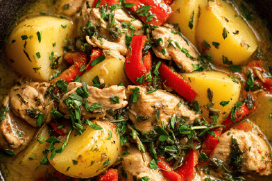 Turkey Stew with Potatoes and Peppers