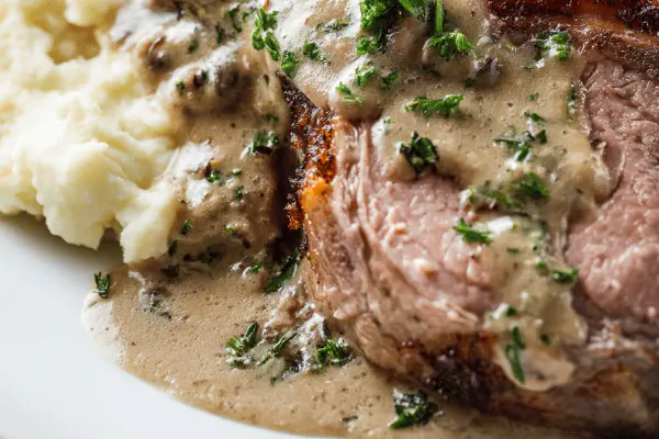 Veal Rack with Wild Mushroom Sauce