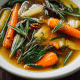 Homemade Chicken Broth with Herbs