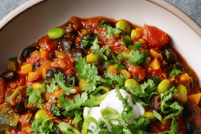 Vegetarian Edamame Chili