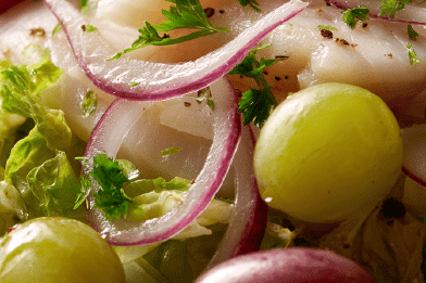 Warm Fennel Grape Fish Salad