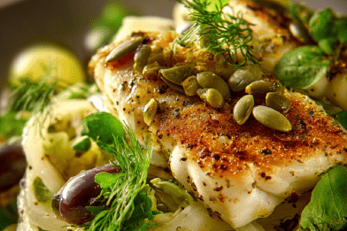 Warm Fish Fennel Salad