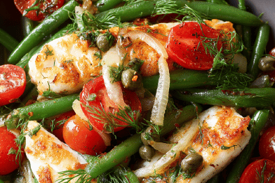 Warm Fish Green Bean Salad