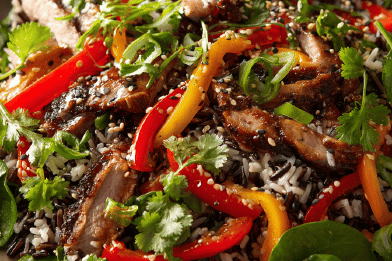 Wild Rice Salad with Grilled Pork