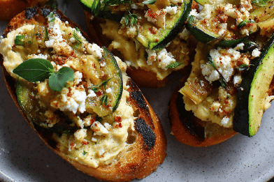 Zucchini Feta Bruschettas